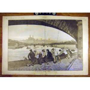   1885 Gaudran Bridge Concorde Paris People French Print