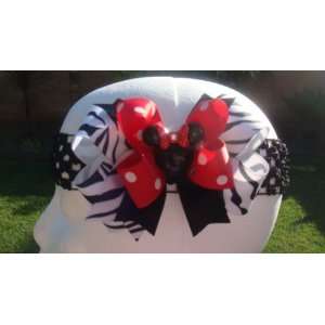  Zebra Red Polka Dot Minnie Mouse Hair Bow: Everything Else