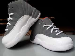   Infant Air Jordan 12 Retro Cool Grey Orange 2012 Sneakers Shoe  