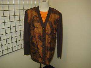 CELINE Brown, Orange Wool Twinset Sweater Set 38, 4 WOW  
