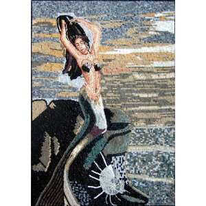  36x48 Marble Mosaic Stone Mermaid Art Tile Wall 