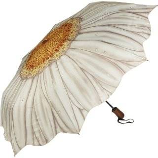 Galleria White Daisy Folding Umbrella