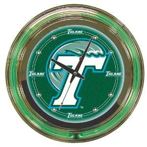  Tulane University Neon Clock   14 inch Diameter 