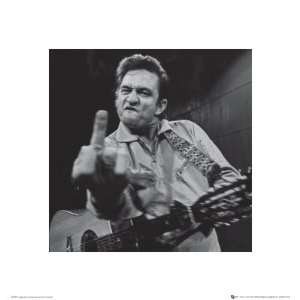 Johnny Cash, San Quentin Finger   Poster by Jim Marshall (15 3/4x15 