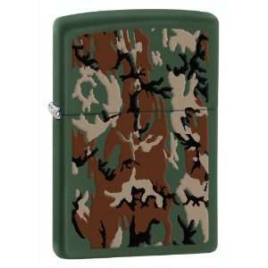 Zippo Matte Camouflage Lighter (Green, 5 1/2 X 3 1/2 Cm)  