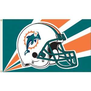   Miami Dolphins NFL Helmet Design 3x5 Banner Flag: Everything Else