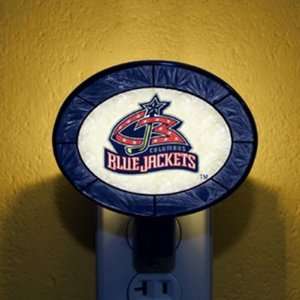   Memory NHL CBJ 246 Art Glass Nightlight Blue Jackets: Home Improvement