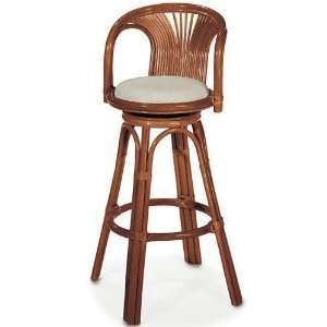  Tropique/natural Rattan Swivel Bar Stool With Back