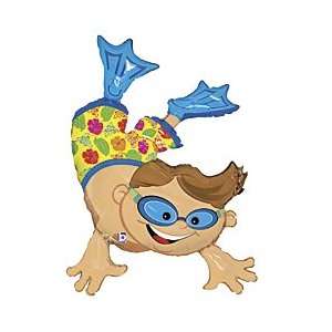  Underwater Diver 47 Mylar Balloon Boy in Swimming Trunks 