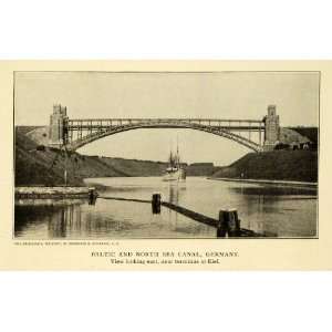  1906 Print North Baltic Sea Canal Bridge Kiel Germany 
