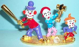 Spoontiques Pewter Painted Clown Stooges Clowns  