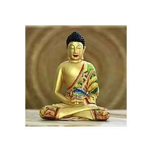  NOVICA Wood statuette, Buddha in Meditation Home 