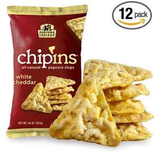 Popcorn Indiana Popcorn Chips White Cheddar Flavor, 7.25 Ounce Bags 