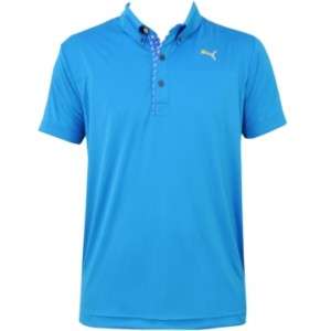 NEW Puma Mens 18 Hole Tech Polo Shirts   Blue Aster!!!  