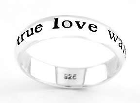 Sterling Silver True Love Waits Ring Band  