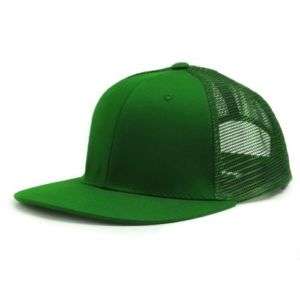 NEW SOLID KELLY GREEN MESH TRUCKER HAT HATS CAP CAPS  