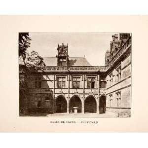 1907 Print Musee Museum de Cluny Paris France Courtyard Architecture 