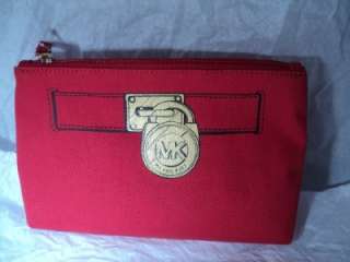 NEW michael kors hamilton trompe cosmetic case red, please see 
