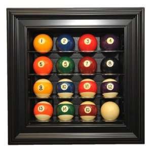  Sixteen pool Ball Display Color Brown