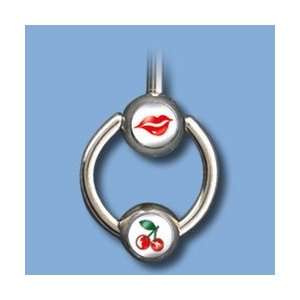  Cherry Tongue Barbell w/ Flip Ring 