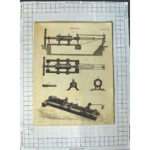  Boring Machinery Instruments Farey Aikman Old Print