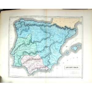   Map C1855 Ancient Spain Ibiza Majorca Minorca Gibraltar Home