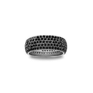 3.93 Cts Black Diamond Eternity Band in 14K White Gold 4.0 