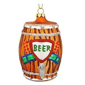  Beer Barrel Glass Ornament