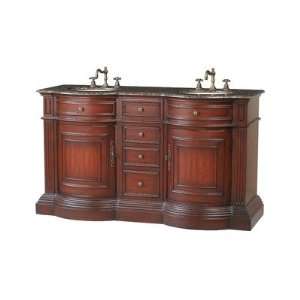   Red with Granite Top Vanity Top Finish Baltic Brown