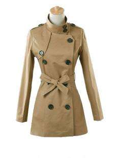 2011 Womens Slim Fit Stylish Trench Coat Jacket Khaki  