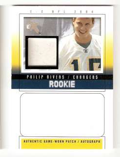 Philip Rivers EX MASTERPIECE ROOKIE Patch Auto Card  