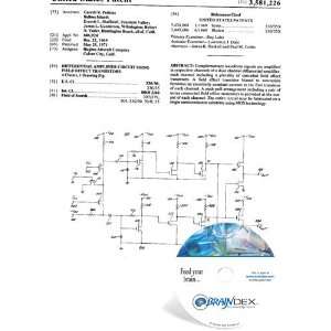   CD for DIFFERENTIAL AMPLIFIER CIRCUIT USING FIELD EFFECT TRANSISTORS