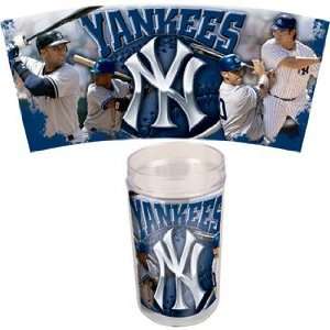  MLB New York Yankees Set of 4 Tumbler 16oz Mugs Kitchen 