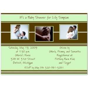   Style in Three Mint & Brown Baby Shower Invitations   Set of 20: Baby