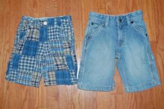 Boys Levis Crosport lot of 2 denim and blue plaid shorts 2T  