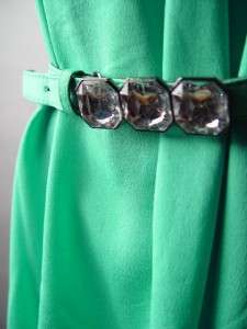  Collar Jeweled Belt Evening Party Trapeze Tunic Mini Dress L  