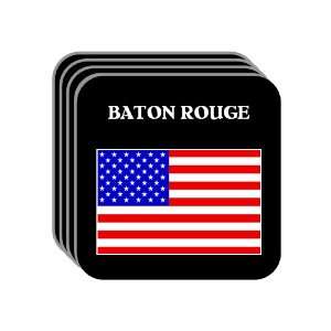 US Flag   Baton Rouge, Louisiana (LA) Set of 4 Mini Mousepad Coasters
