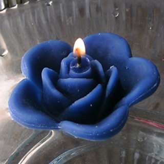 12 Navy Blue floating rose candles wedding party  