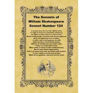   A4 Size Parchment Poster Shakespeare Sonnet Number 124: Home & Kitchen