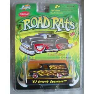  Road Rats 57 Chevy Suburban BLACK 1:64 Flames: Toys 
