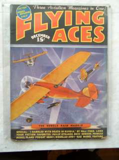 DEC 1936 FLYING ACES AVIATION PULP MAGAZINE REBELS RAID  