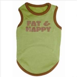  Fat And Happy Dog T Shirt in Green / Brown Size: X Large 