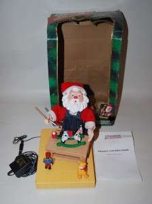   . Christmas Animated Santas Workbench Toy Workshop Decoration in Box