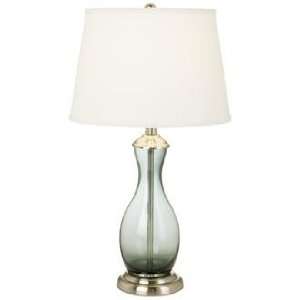  Leslie Smoke Glass Linen Shade Table Lamp: Home 