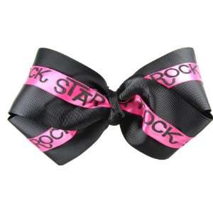  Genuine Lexa Lou Rock Star Black and Pink Hair Bow: Home 
