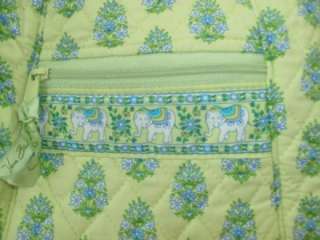 Vera Bradley Lime Green Floral & Elephants Shoulder Bag  