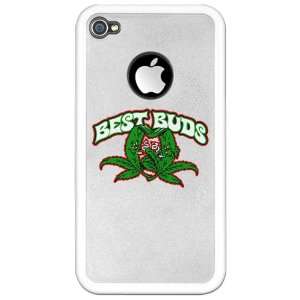   iPhone 4 or 4S Clear Case White Marijuana Best Buds 
