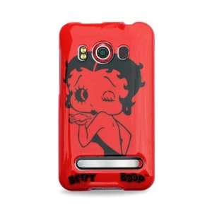 HTC EVO 4G 4 G Red with Black Betty Boop Flying Kiss Design Snap On 