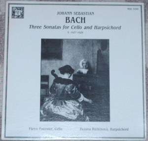 NM  BACH 3 SONATAS FOR CELLO & HARPSICHORD LP FOURNIER  