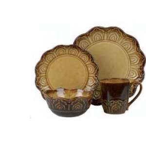  Elite Couture Maison Morocco 12 pc Dinnerware Set Amber 